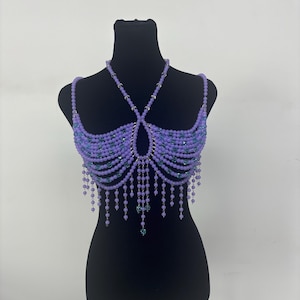 Handmade Beaded Top , Crystal Top , Chain Top, Cover Up, Beach Wear