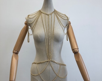 Gold silver body chain jewelry, waistband, body chain, festival jewelry