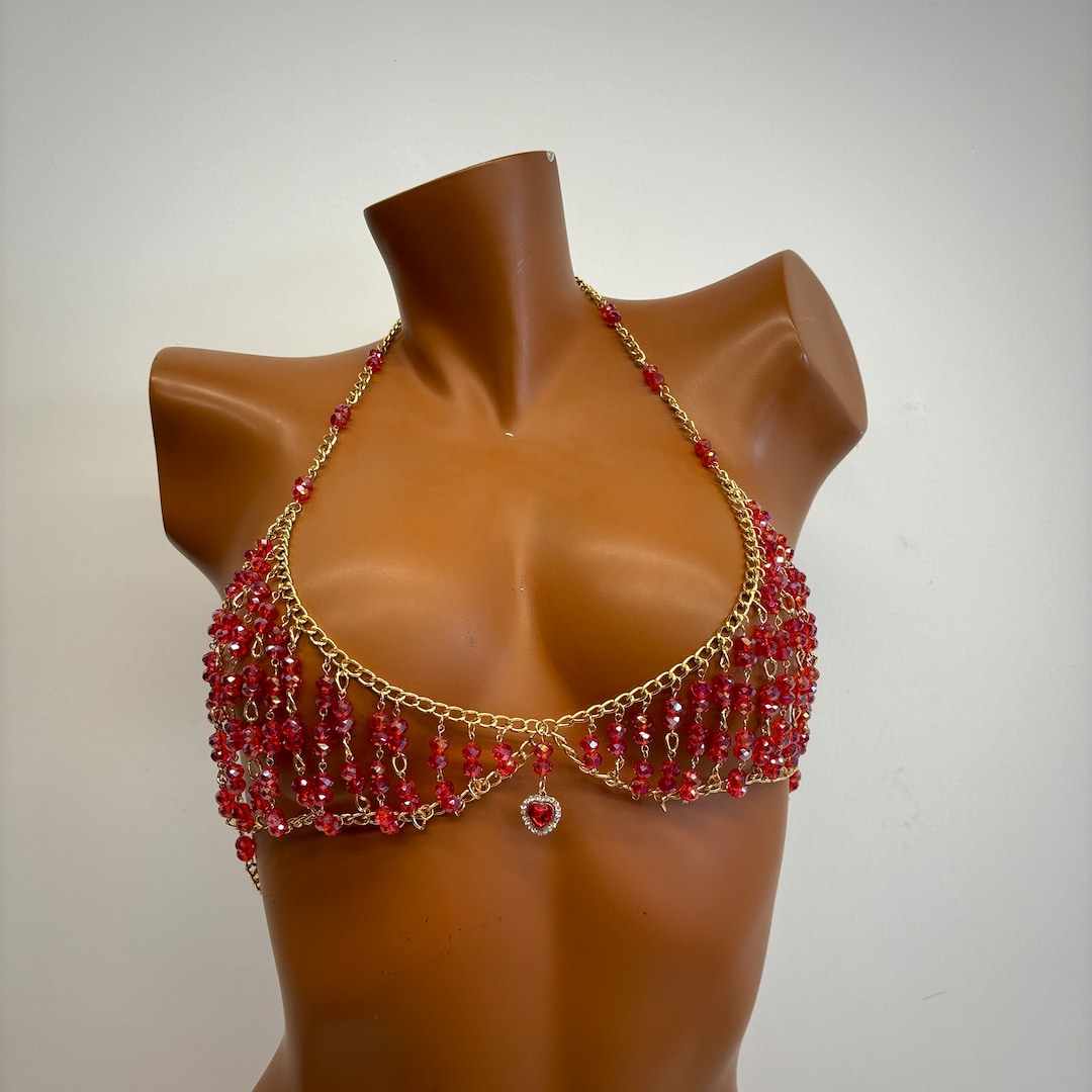 SILK SCARF CHAIN BRA TOP main image 1