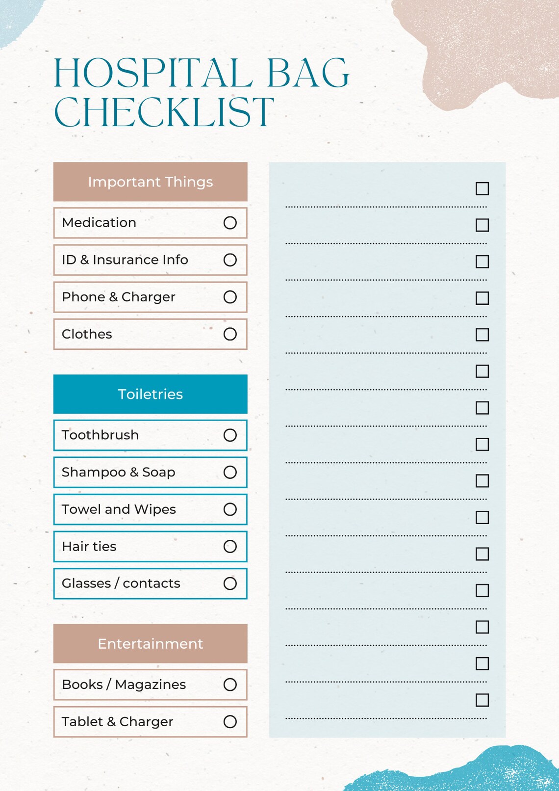 Hospital Visit Chart | Hospital History Record | Printed | Medical ...