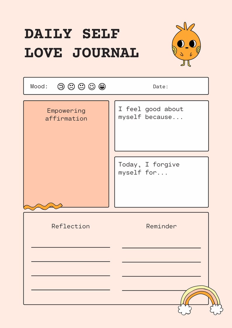 Self-care Planner Printable | Self-love Journal | Mental Health ...