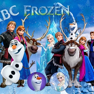 Frozen Clipart PNG, Frozen SVG, Princesa Frozen Elsa, Anna, Olaf, Dibujos animados de princesa congelada, Carteles congelados imagen 4