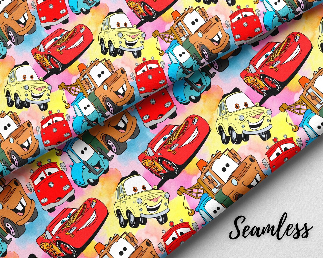 Cars Seamless Papers Lightning Mcqueen Digital Papers Etsy
