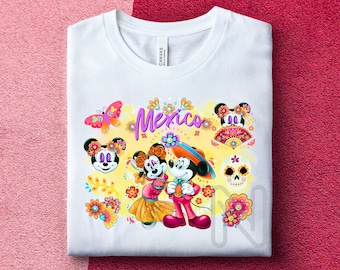 Mickey Mexico Sublimation PNG, Mickey and Minnie, El Día de Muertos, Coco Party Tshirt, Mickey Mouse Sublimation