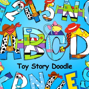 Alfabeto de Toy Story, Alfabeto de Woody, Letras de Buzz Lightyear, Letras PNG, Fuente SVG de sublimación