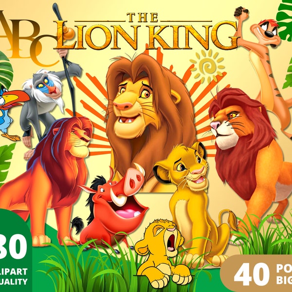 Lion King Clipart PNG, Simba Pumbaa Timone, Lion King Birthday Gifts, Lion King Cartoon Posters