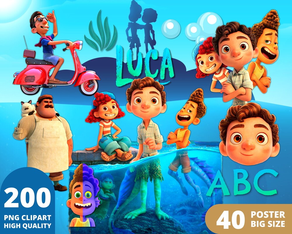 Luca Clipart Png, Luca Png Bundle, Luca Paguro, Alberto Scorfano, Giulia Marcovaldo, Luca Shirts, Luca Font, Luca Posters