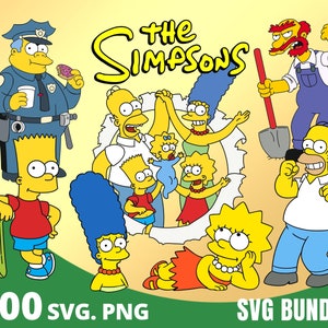 The Simpsons SVG Bundle, Simpsons Clipart PNG, The Simpsons Family, Simpsons Sublimation, Cartoon Cut Files