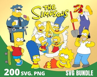 The Simpsons SVG Bundle, Simpsons Clipart PNG, The Simpsons Family, Simpsons Sublimation, Cartoon Cut Files