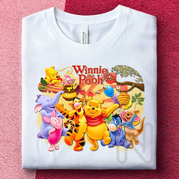 Winnie the Pooh Sublimation PNG, Pooh Bear Tigger Piglet, Winnie Bear Birthday Shirt, Kids Tshirt Designs, Winnie Bear Sublimation