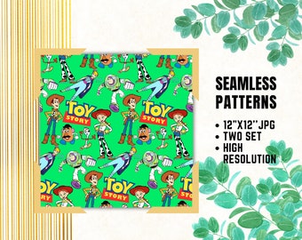 Toy Story Seamless Papers, Woody Digital Papers, Buzz Lightyear, Kids Birthday Gifts, Woody Wrapping Papers, Toy Story Fabric Patterns