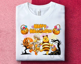 Winnie Halloween Sublimation PNG, Winnie and Tigger, Winnie Bear Halloween Shirt, Winnie the Pooh Sublimation Designs