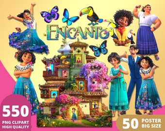 Encanto Clipart PNG, Casita Mirabel Bruno Pepa Familia Manuela Antonio Isabela Luisa Julieta Camilo Dolores, Encanto Gifts, Encanto Posters