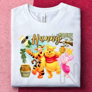 Winnie the Pooh Sublimation PNG, Winnie Bear Tigger Piglet, Bear Birthday Shirt, Winnie Bear Sublimation Designs