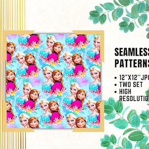Frozen Seamless Papers, Princess Digital Papers, Princess Frozen, Elsa Anna Cartoon, Gift Wrapping, Fabric Patterns