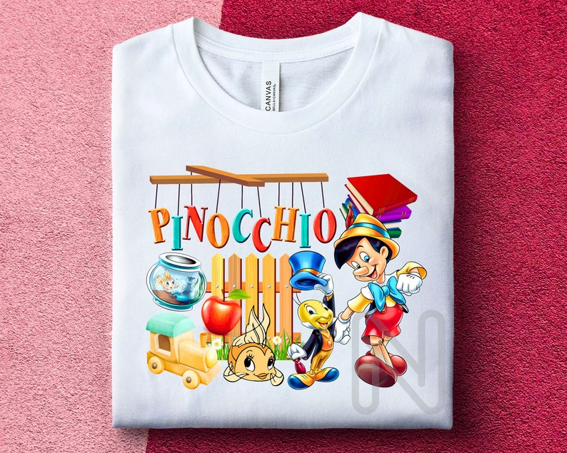 Pinocchio Lettering Pinocchio Sublimation PNG, Figaro Jiminy Cricket, Birthday Party T ...