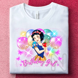 Snow White Sublimation PNG, Birthday Girl Shirt, Snow White Party Shirt, Snow White Sublimation