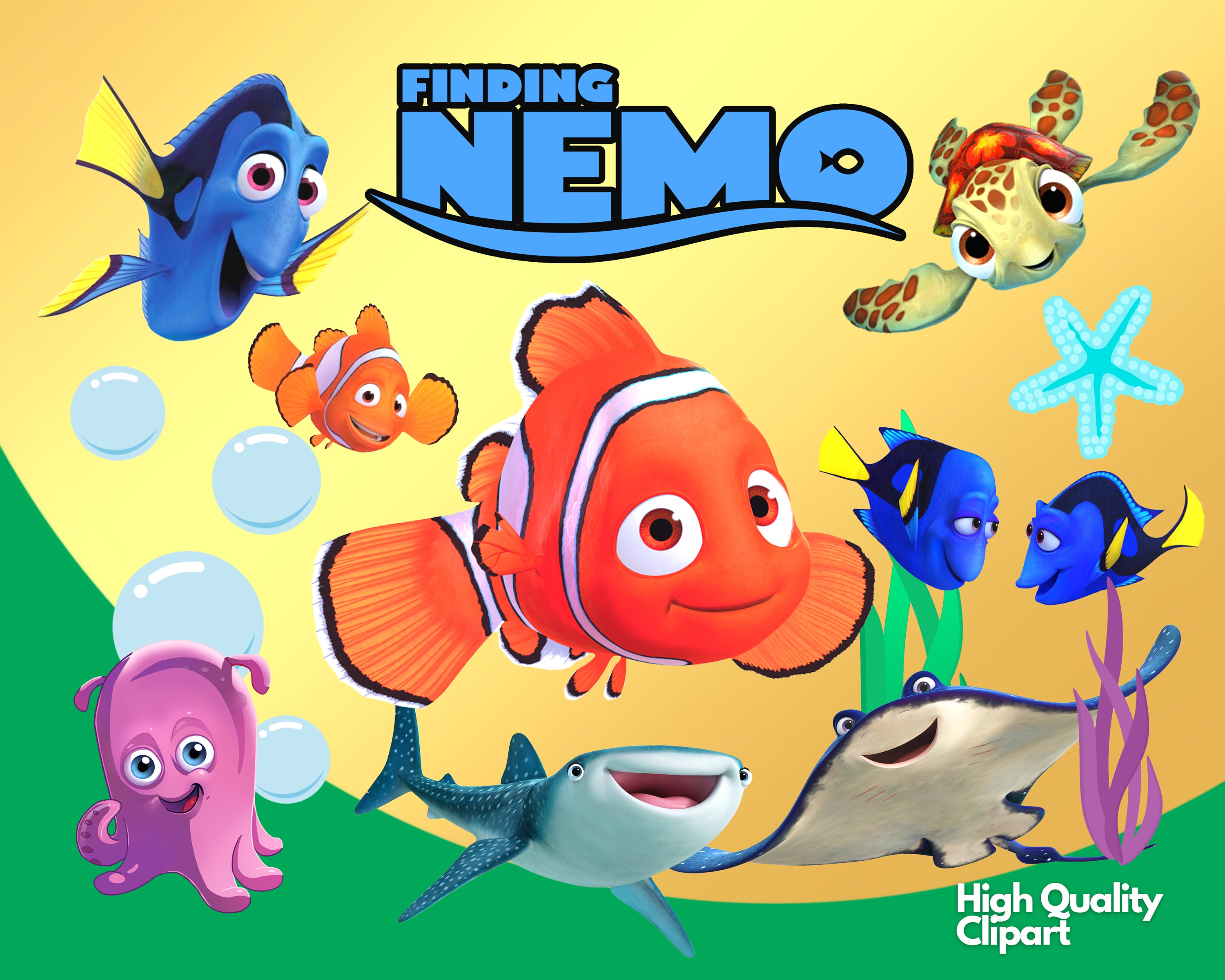 Nemo Fish Design Finding Nemo PNG Clipart, Nemo SVG, Finding Clownfish, Fish Nemo ...