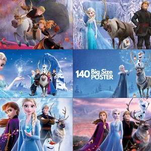 Frozen Clipart PNG, Frozen SVG, Princesa Frozen Elsa, Anna, Olaf, Dibujos animados de princesa congelada, Carteles congelados imagen 7