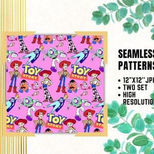Toy Story Seamless Papers, Woody Digital Papers, Buzz Lightyear, Kids Birthday Gifts, Woody Wrapping Papers, Toy Story Fabric Patterns
