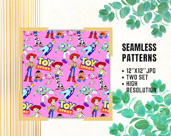 Toy Story Seamless Papers, Woody Digital Papers, Buzz Lightyear, Kids Birthday Gifts, Woody Wrapping Papers, Toy Story Fabric Patterns