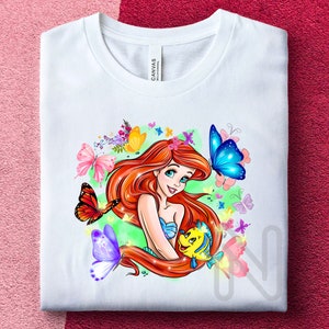 Little Mermaid Sublimation PNG, Princess Mermaid Ariel, Birthday Girl Shirt, Princess Ariel Sublimation