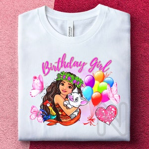 Moana Sublimation PNG, Princess Moana, Birthday Girl Shirt, Princess Sublimation Designs