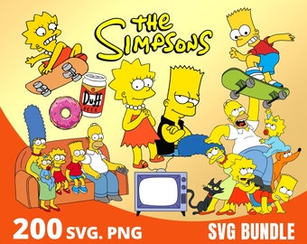 The Simpsons SVG Bundle, Simpsons Clipart PNG, The Simpsons Family, Simpsons Sublimation, Cartoon Cut Files
