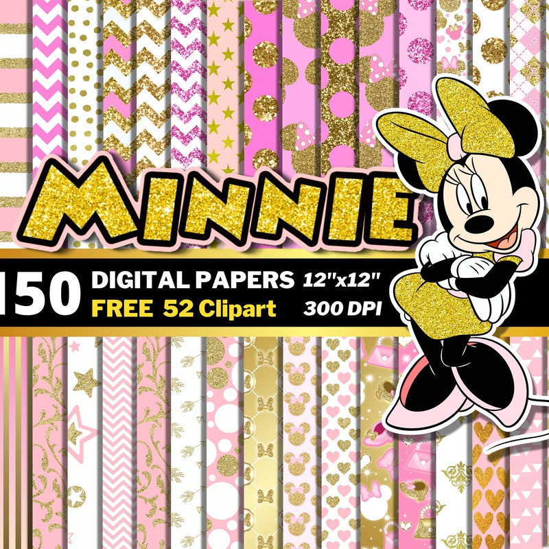 Gold Minnie Mouse - Etsy