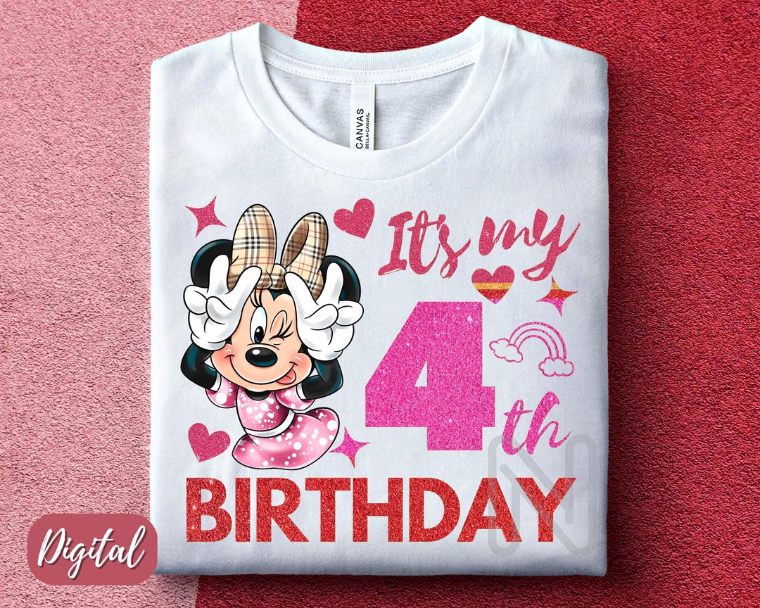 Minnie Mouse 4th Birthday Sublimation PNG Minnie Birthday Etsy