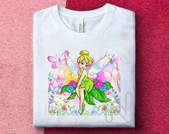 Tinkerbell Sublimación PNG, Camiseta de cumpleañera de hadas, Diseños de sublimación de princesa Tinkerbell