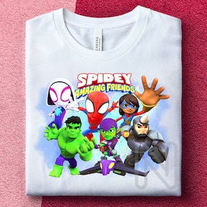 Spidey und seine erstaunliche Freunde Sublimation PNG, Spidey Geburtstagsfeier Shirt, Kinder T-Shirt Designs, Marvel Superhero Spidey Sublimation