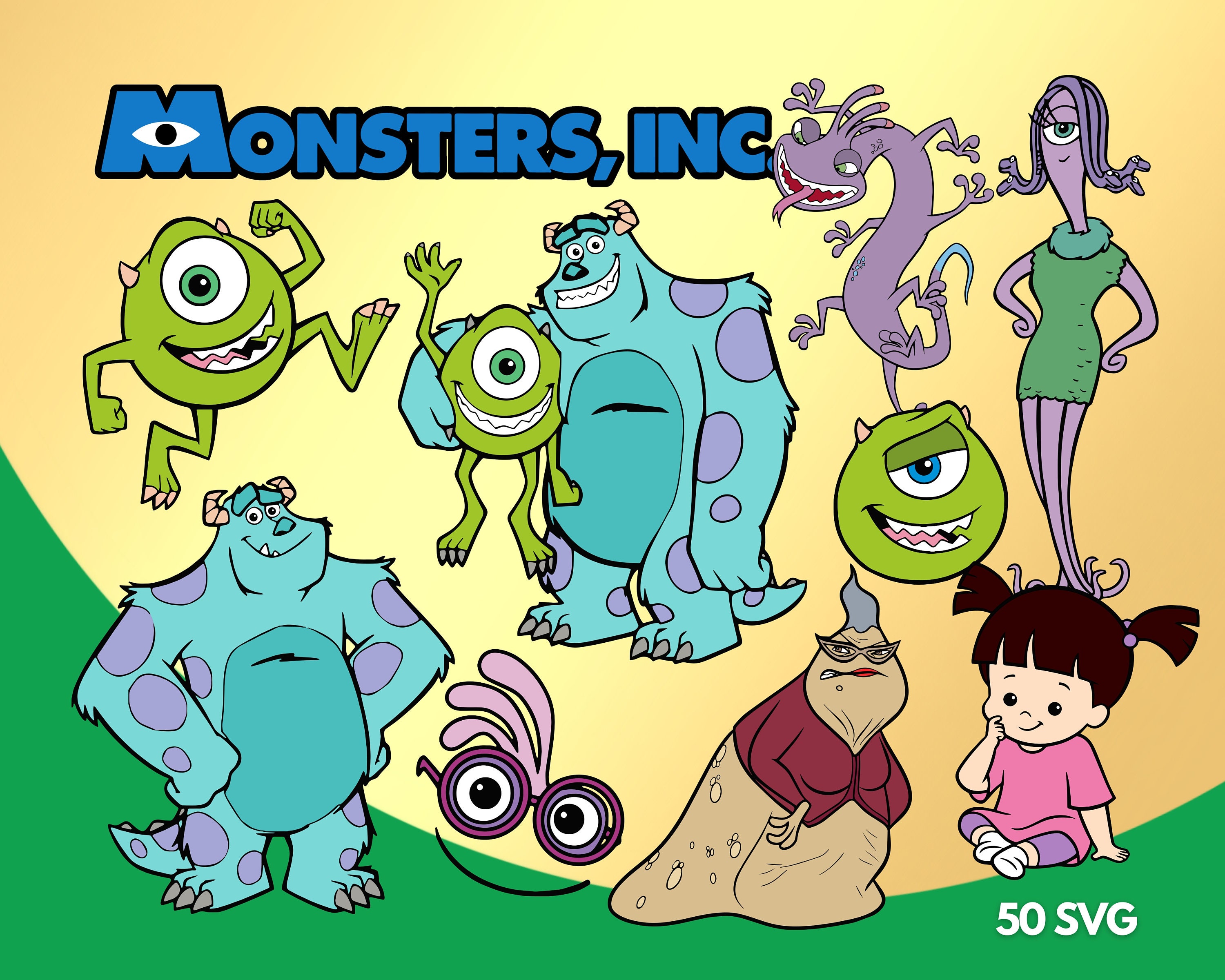 Monsters Inc. Clipart PNG Monsters Layered SVG Sully Mike Etsy