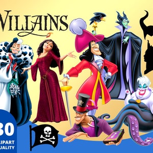 Schurken Clipart PNG, Schurken Illustration, Maleficent Captain Hook Böse Königin Drache Shirts, Schurken Cartoon Printable