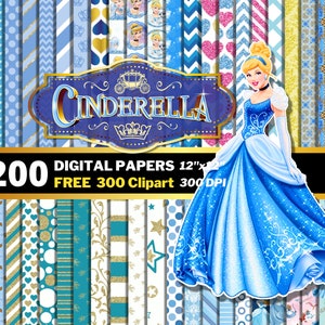 Documenti digitali di Cenerentola, PNG clipart principessa, carte da regalo, modelli senza giunture di Cenerentola