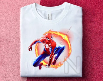 Sublimación de Spider-Man PNG, camisa de cumpleaños de Marvel Spiderman, diseños de camisetas para niños, sublimación de superhéroes de los Vengadores