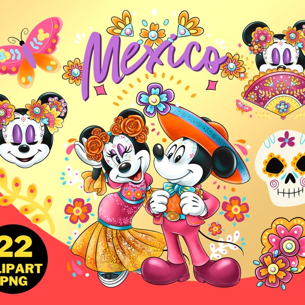 Mickey Mexico, Mickey and Minnie, El Día de Muertos, Mickey Coco Party Theme, Mickey Mouse Sublimation Designs