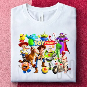 Toy Story Sublimacja PNG, Woody Buzz Lightyear, Projekty koszulek na przyjęcie urodzinowe, Toy Story Woody Sublimacja