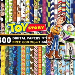 Toy Story Digitale Papiere, Toy Story Clipart PNG, Woody Buzz Lightjahre, Geburtstagsdekoration, Geschenkverpackung, Toy Story Nahtlose Muster