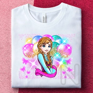 Frozen Anna Sublimation PNG, Birthday Girl Shirt, Balloon Anna Party Shirt, Princess Frozen Sublimation