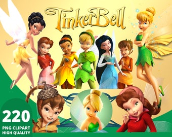 Tinkerbell Clipart PNG, Clipart fées, fée clochette pour chemise, cadeaux de fête d’anniversaire de filles, princesse fée clochette