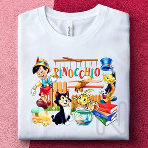 Pinocchio Sublimation PNG, Figaro Jiminy Cricket, Birthday Party T-shirt, Heat transfer, Pinocchio Sublimation Designs