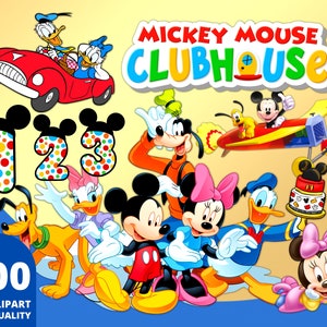 Mickey Clubhouse Clipart PNG, Mickey Party Theme, Mouse Friends, Mickey Baby, Wrapping Papers, Mickey Clubhouse Illustration