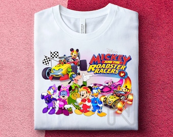 Mickey y Roadster Racers Sublimación PNG, Mickey Car Racers, Camiseta de cumpleaños para niños, Regalos de fiesta de Mickey Racers, Sublimación de Mickey Mouse