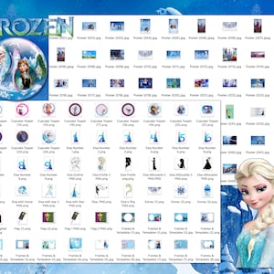 Frozen Clipart PNG, Frozen SVG, Princesa Frozen Elsa, Anna, Olaf, Dibujos animados de princesa congelada, Carteles congelados imagen 9