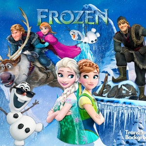 Frozen Clipart PNG, Frozen SVG, Princesa Frozen Elsa, Anna, Olaf, Dibujos animados de princesa congelada, Carteles congelados imagen 3