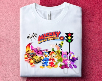 Mickey y Roadster Racers Sublimación PNG, Mickey Car Racers, Camiseta de cumpleaños para niños, Regalos de fiesta de Mickey Racers, Sublimación de Mickey Mouse