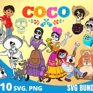 Coco SVG Bundle, Coco Clipart PNG, Miguel Rivera, Coco Birthday Decorations, Coco Theme Party, SVG Sublimation Designs