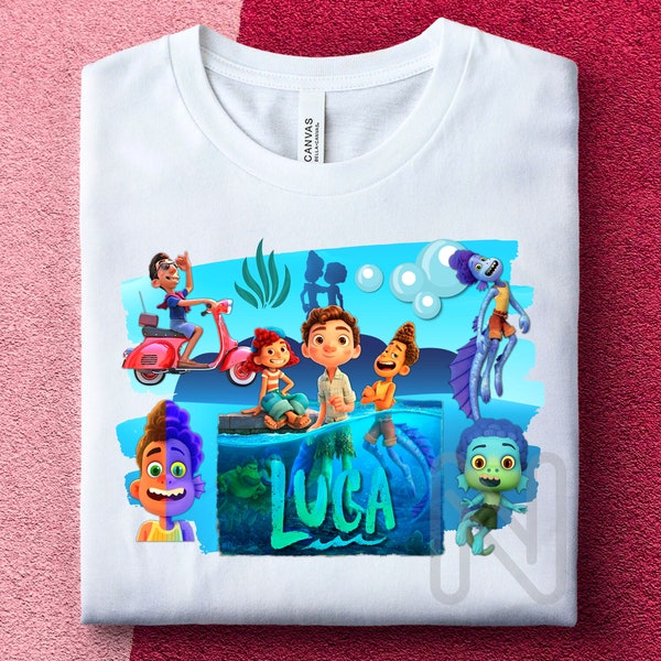 Luca Sublimation PNG, Luca T-shirt Designs, Luca Paguro, Alberto Scorfano, Giulia Marcovaldo, Birthday Party Shirt, Luca Sublimation