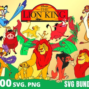 Lion King SVG Bundle, Lion King Clipart PNG, Simba Pumbaa Timon Cut Files, Timon and Pumbaa, Sublimation Designs, Lion Layered SVG